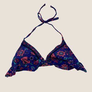 Ruffle Floral Print Bikini Top